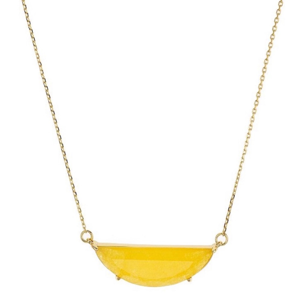 Kate Spade Gold Necklace with Yellow Crescent Pendant